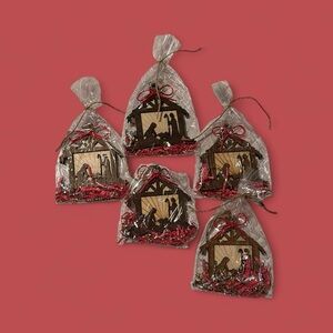 5 Wood Nativity Scene Holiday Decor Ornaments or Gifts